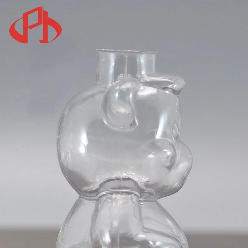 100ml bear shape transparent plastic liquid bottles for PVC