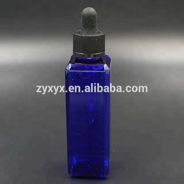100 ml blue black plastic essential oil smoking oil bottles with rubber mouth plastic cap
