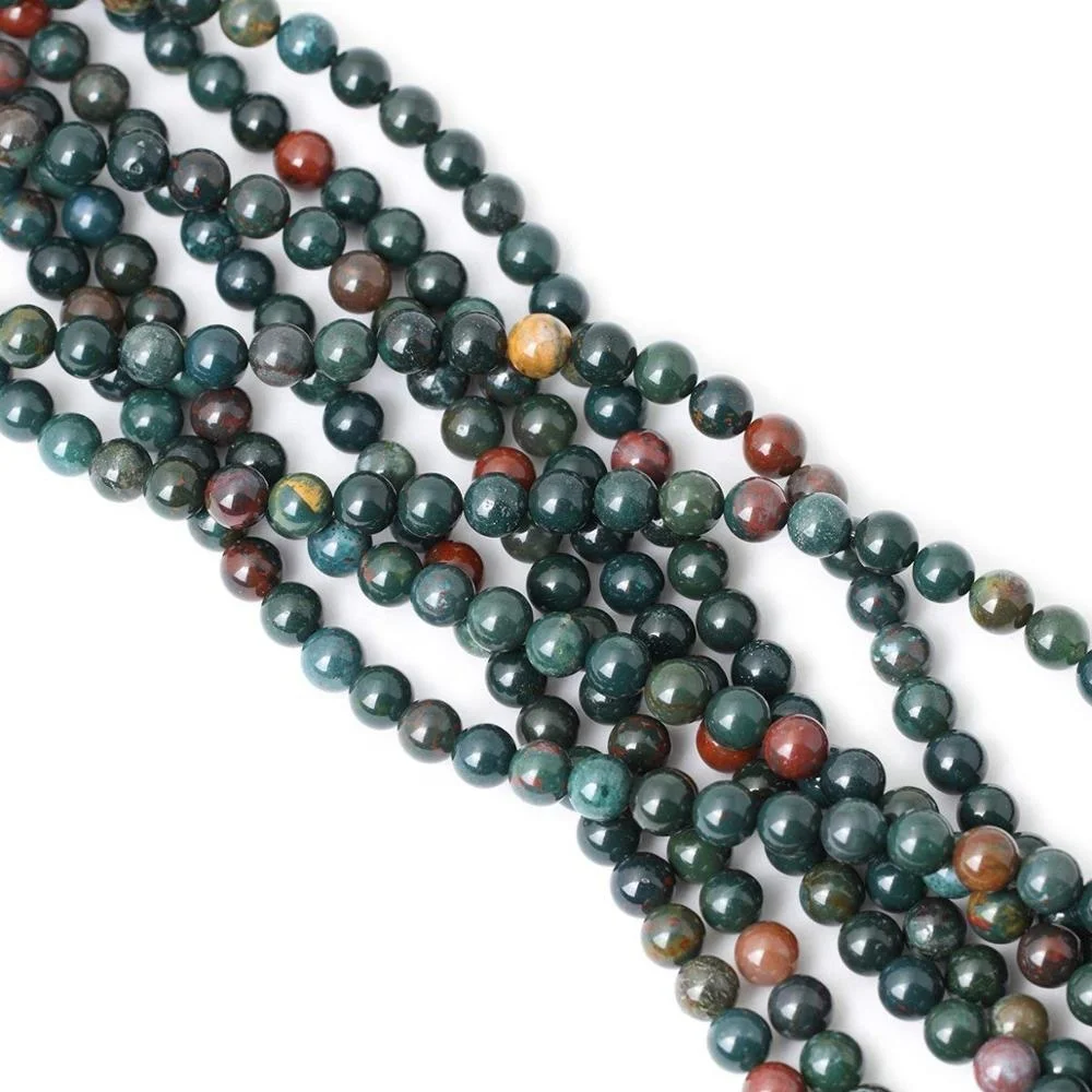 Оптовая продажа, круглые бусины из натурального хелиотропического камня, для изготовления модных украшений, ожерелий, браслетов