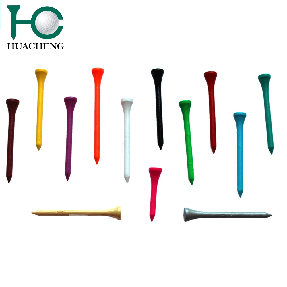 Assorted colorful plain wooden/bamboo golf tee for bulk wholesales