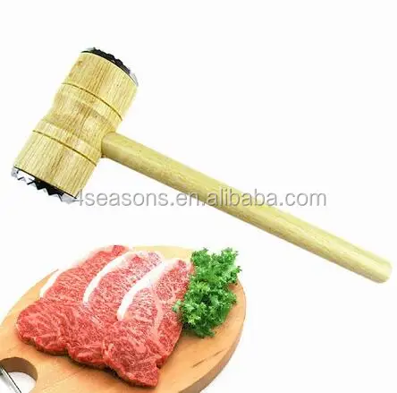 Eco-friendly meat tenderizer and wooden meat hammer