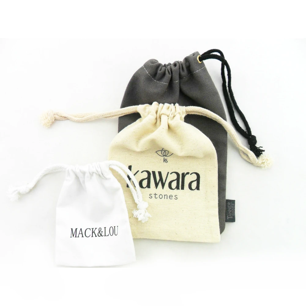 Manufacturer Custom Pouch Cotton Bag Jewellery Muslin Shoe Natural Color Dust Small Drawstring Cotton Linen Pouch