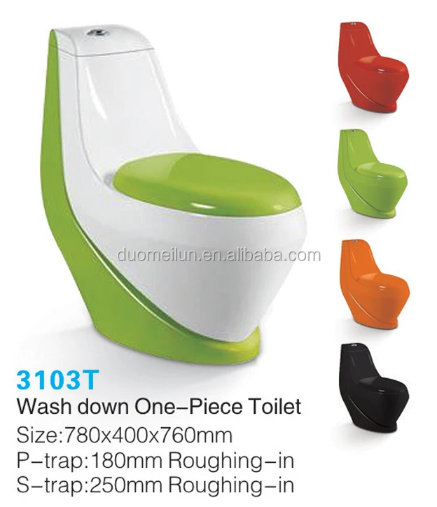 Bathroom Sanitary Ware Water Closet/Ceramic Washdown Color WC One Piece Toilet Bowl
