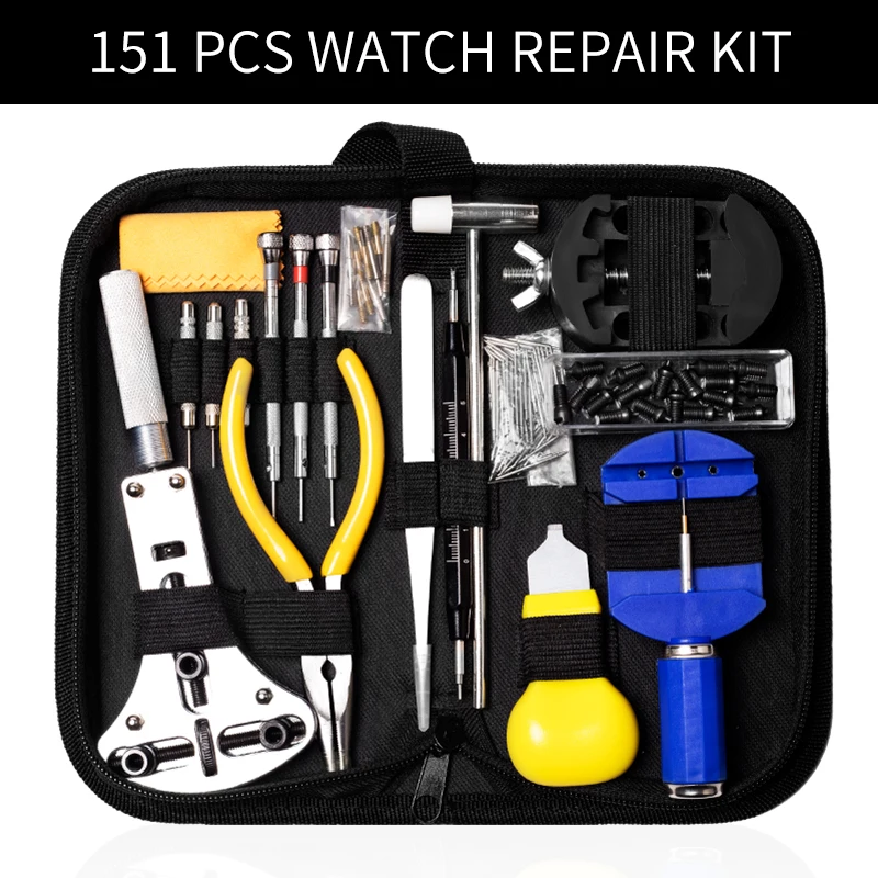 Best selling high quality multi-function nylon bag package 151 pcs watch repair tool kit set