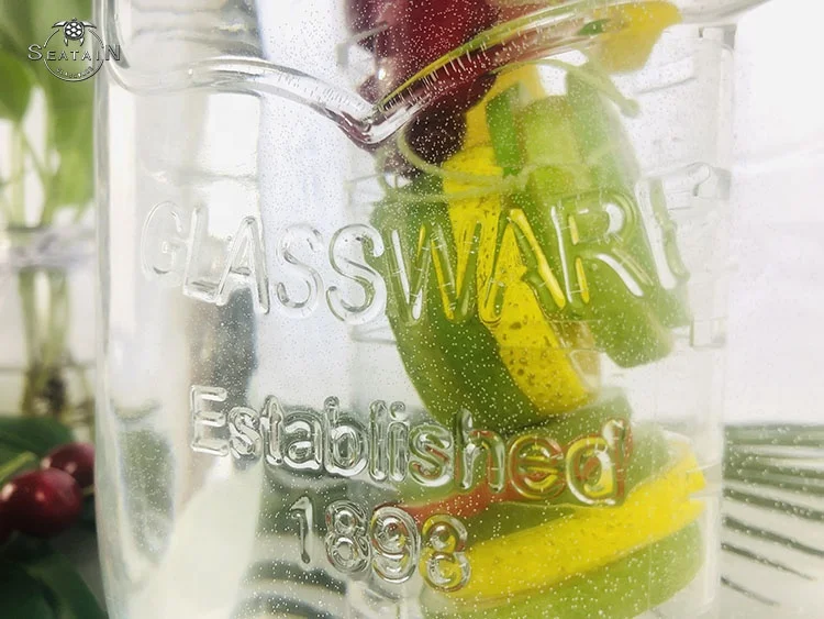 Custom airtight 1 gallon glass juice beverage drink dispenser with tap