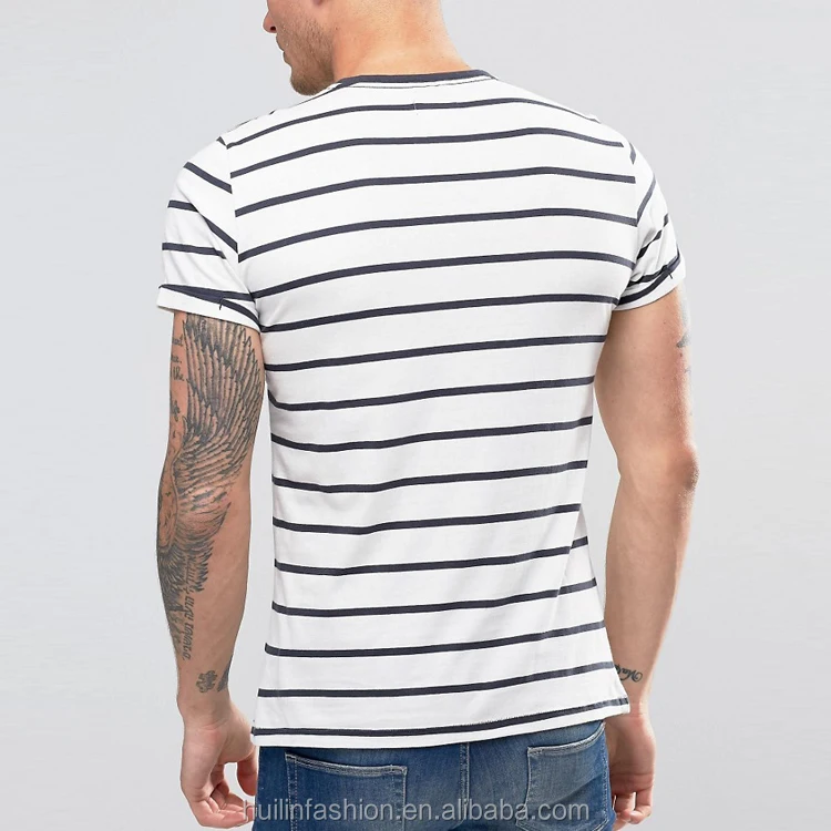 wholesale clothing dubai short sleeve mens t shirts wholesale chest pocket striped t-shirt