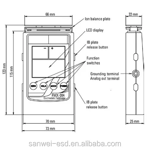 ЖК-дисплей электростатическом поле метр/FMX-004 ESD тестовые Счетчики/Simco измерительный метр