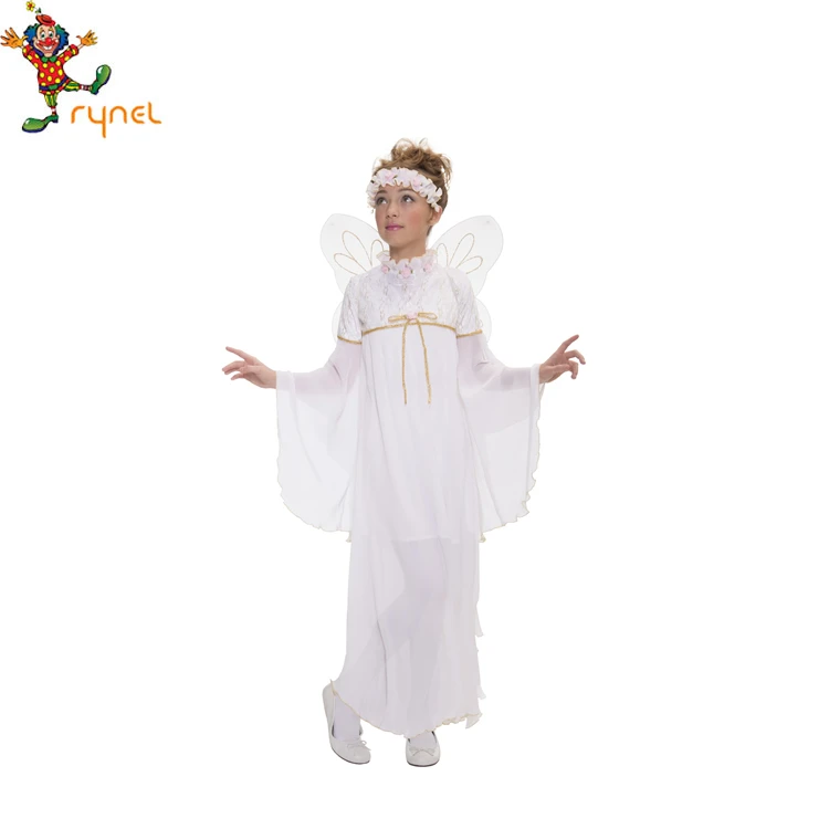 White Angel Costumes With Wing Halloween Costumes For Kids PGCC2101