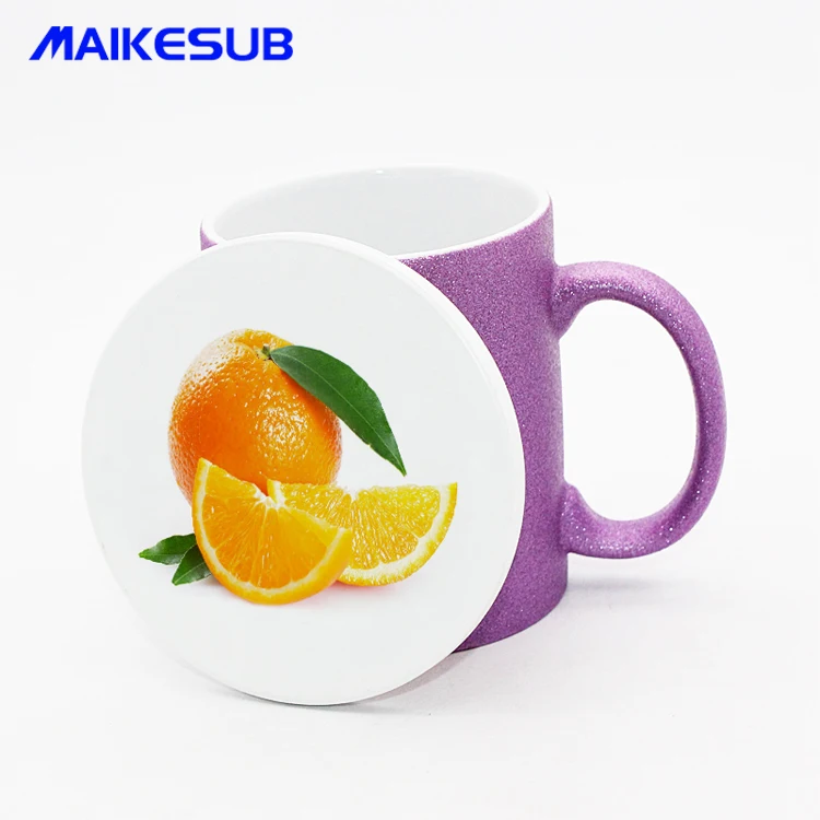 
Dye sublimatoin coaster blank ceramic coaster with cork back side Absorbent coaster for logo printed 