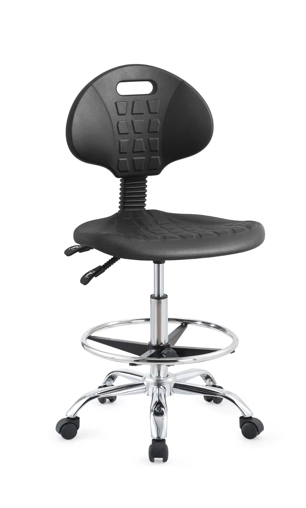 Comfortable PU Lab Furniture Industrial Stool Chair With Footrest