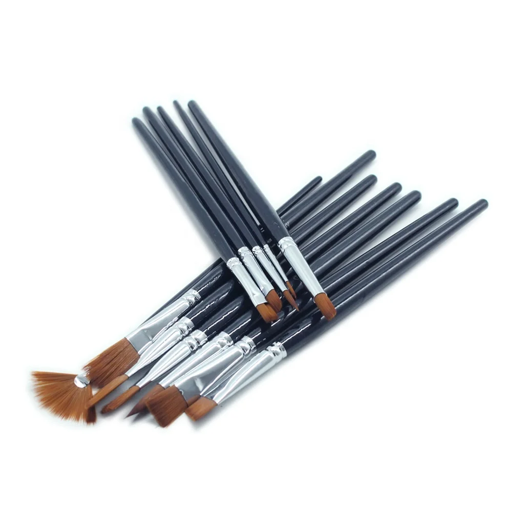 Artist Paint Brush Set - 12 Different Sizes Paint Brushes for Acrylic Watercolor Oil Gouache Paint - Perfect Gift for Artists