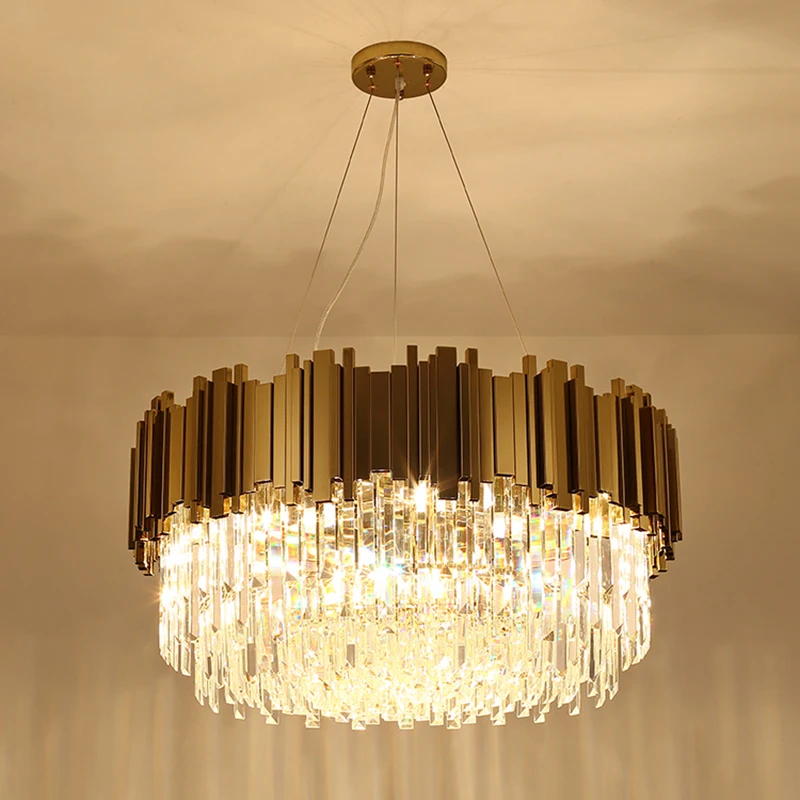 
post modern luxury k9 crystal chandelier lighting gold chandeliers pendant lights for home 