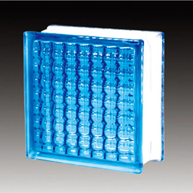 Blue Lattice Glass Block For Decorative Wall With High Quality