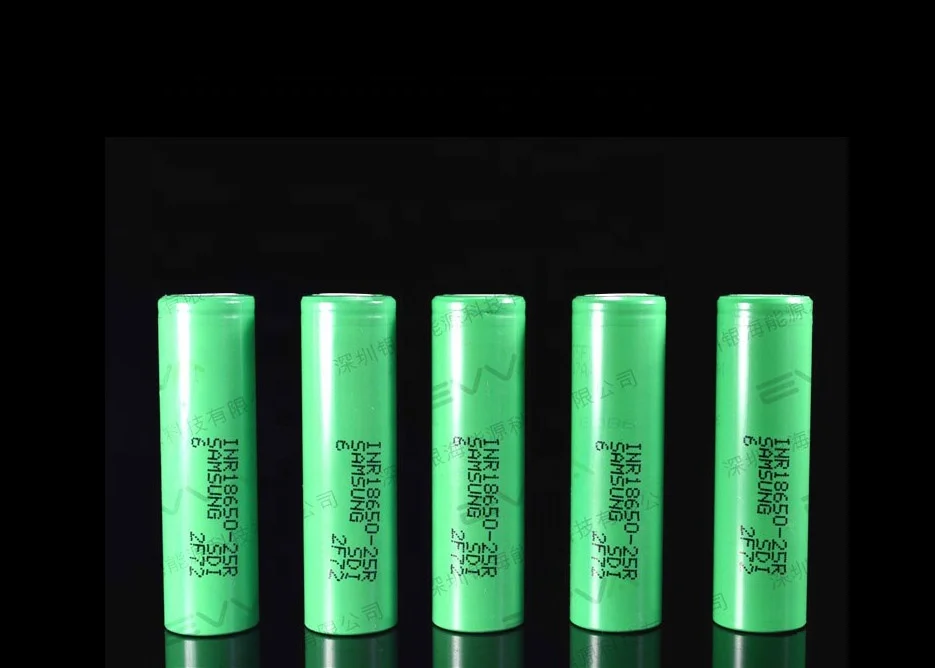 Genuine 18650 3.6V 2500mAh Flat Top Unprotected Battery Samsung INR8650 25R Lithium ion Battery