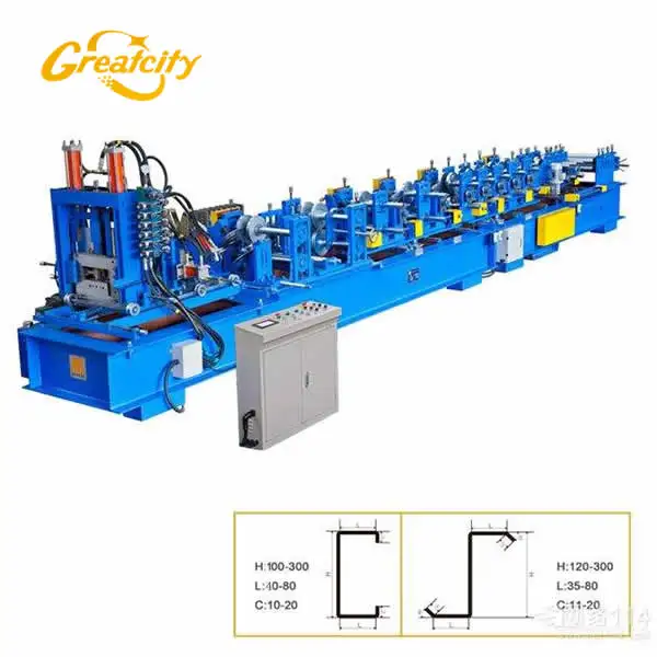 Cost price assured quality fully automatic interchangleable c z purlin roll forming machine