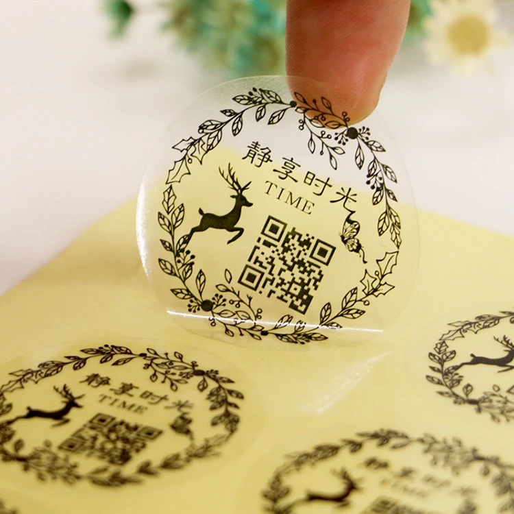 Custom adhesive label stickers clear transparent sticker