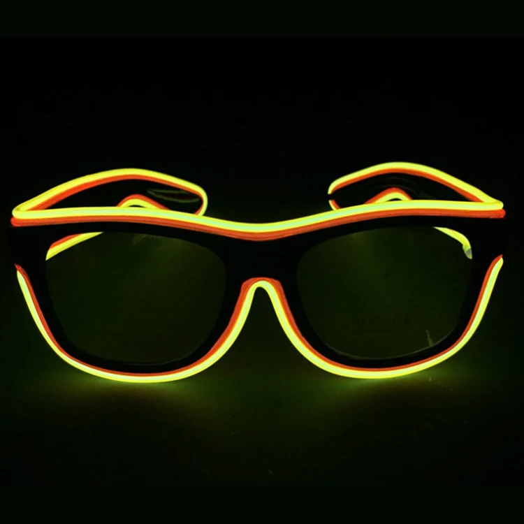Party Costumes Glow Neon Rave Glasses Light up LED Wire Flashing Music EL Shades Sunglasses
