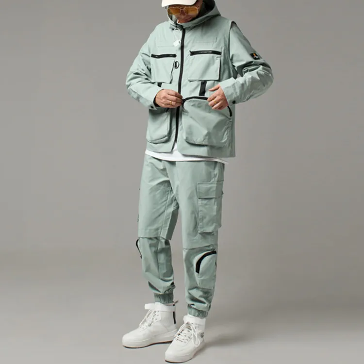 Wholesale Custom Blank 100% Polyester Multi Pockets Windproof Hooded Work Tactical Jackets Men