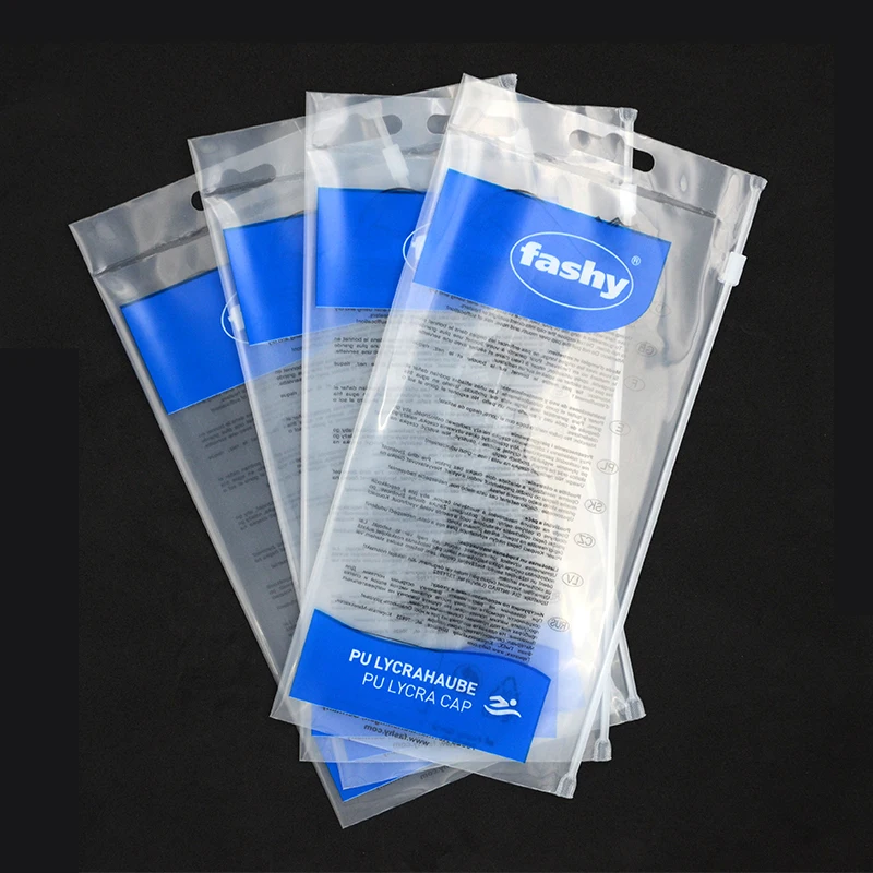 Branded custom size zipper bag slider bag for swimming cap packaging
