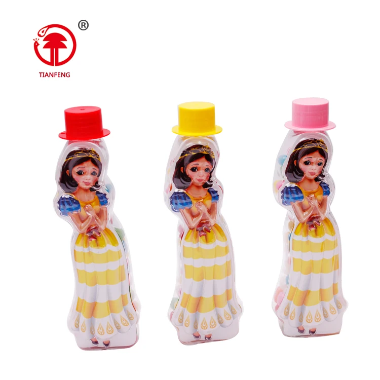 Princess bottle colorful soft mixed fruit flavour jelly sweet bean candy