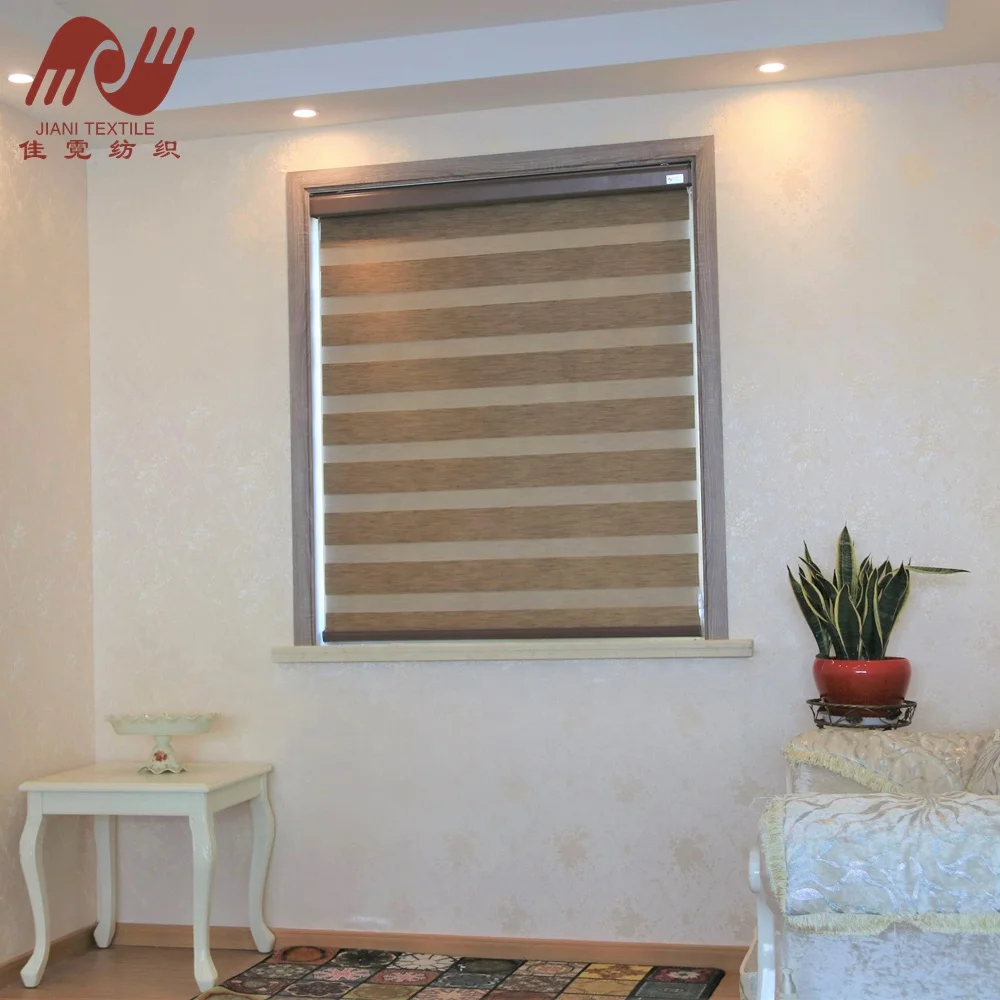 day and night venetian wood look blinds double layer window curtain zebra roller blinds