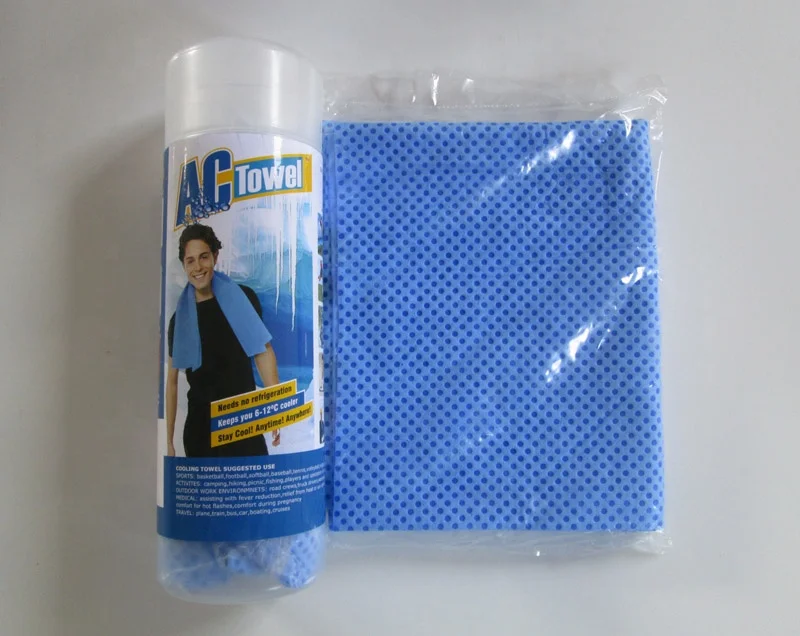 66X43cm blue Absorbent sport towel neck cooler ice towel PVA cooling towel