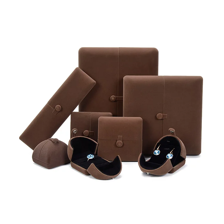 Long Plush Ring Box Velvet Jewelry Packaging Box Hot Selling  case with Logo Custom Necklace Gift Boxes