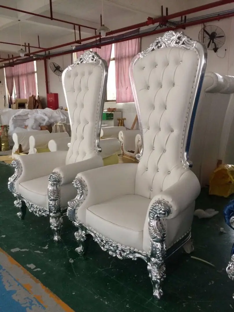 
High back white queen wedding event throne chairs 