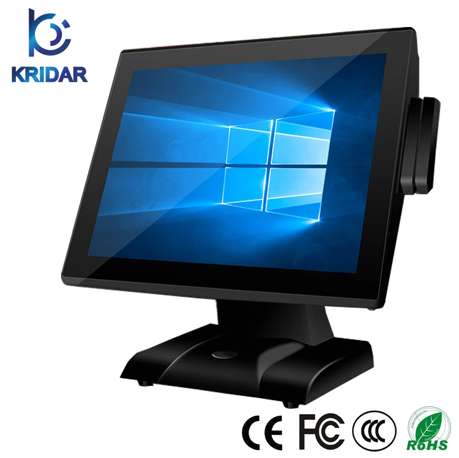 
 Плавный ход 15 дюймов сенсорный экран все в одном POS терминал с лицензированный Windows10  