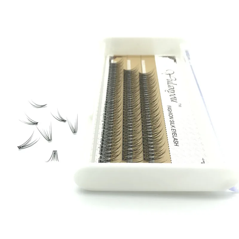Russian Volume Premade Fans 10d Luxury Individual Cluster Eyelashes Extensions 0.07 C Curl False Silk Eye Lashes