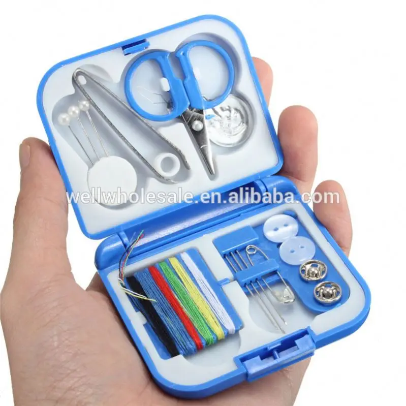 Customer Logo Mini plastic box Sewing kit Colorful travel sewing kit Hotel sewing kit