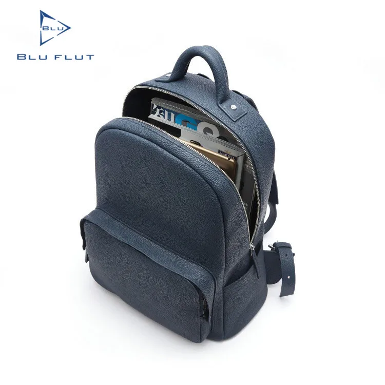 Full Grain Leather Embossed Brand Logo Cheap School Backpacks Wholesale Fashion High School Backpacks