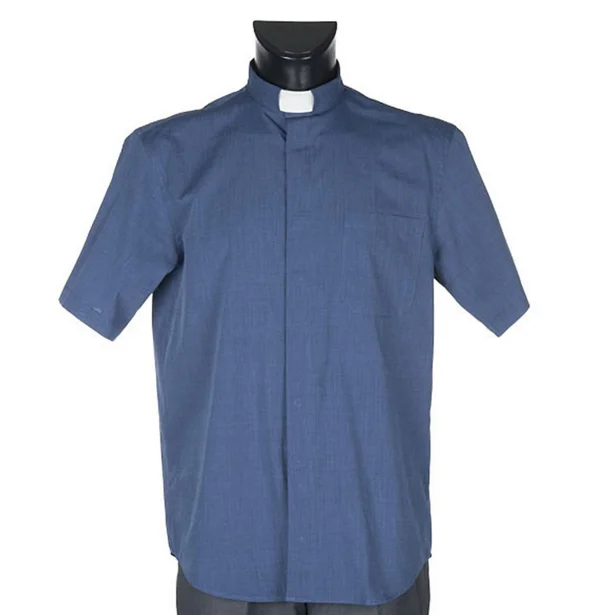 Wholesale custom clerical clothing suppliers short sleeve clergy shirt
