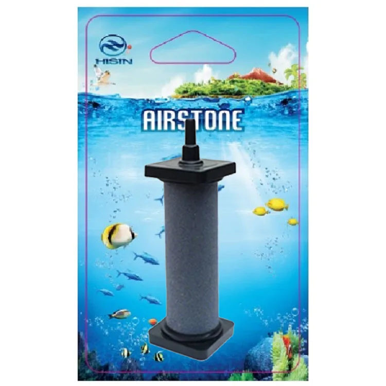 blister card 1pk HiSin/HaiXin BS024 grey 30*105mm high temperature sintered air stone,hydroponic&fish farm,fish tank decoration
