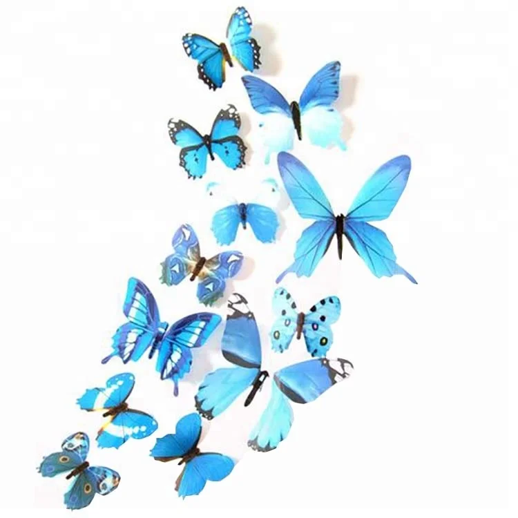 Realistic 12 Pieces 3d butterfly stickers for Home Decoration
