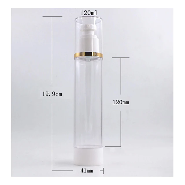 Hengjian 120ml 4oz Transparent Airless Mist Spray Pump Bottle Easy to Carry Lotion Bottles For Cosmetic Skin Care Cream