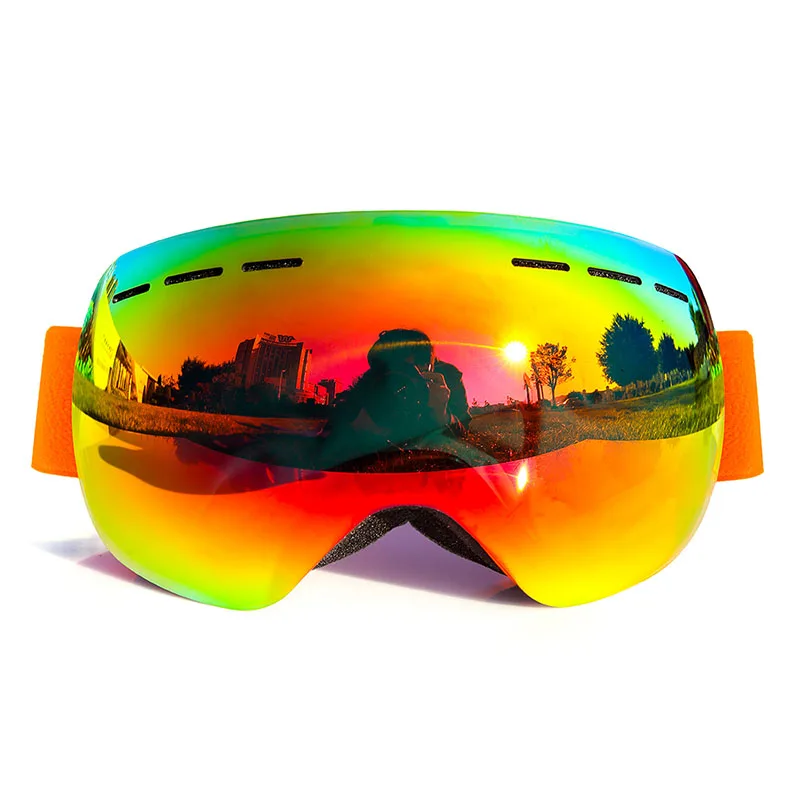 Top selling Magnetic anti-Impact frameless snowboard glasses snow sunglasses mirrored lens ski goggles