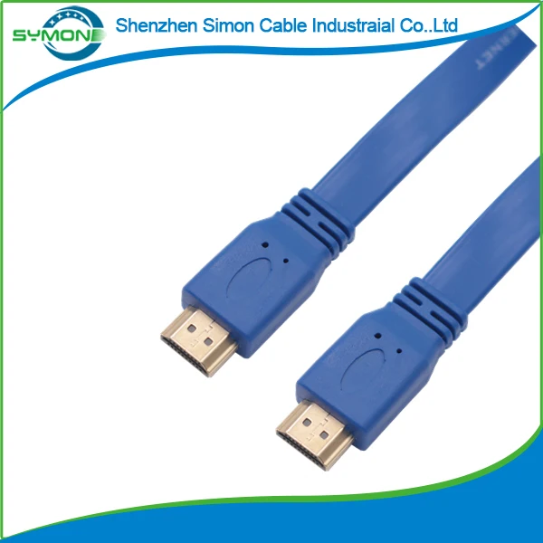 
Factory price HDTV Flat Cable HDTV 1.4 Version Ultra High Speed 18Gbps 1080p 3D Gold Plated Connectors - Ethernet & Audio Cable 