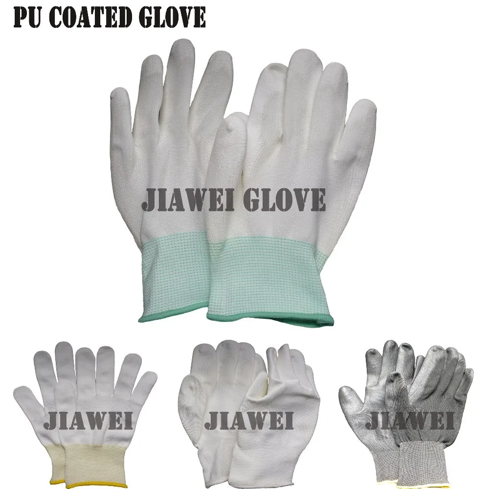7Gauge Bleach White Construction Work Labor PVC Dotted Cotton Glove /Guantes De Algodon
