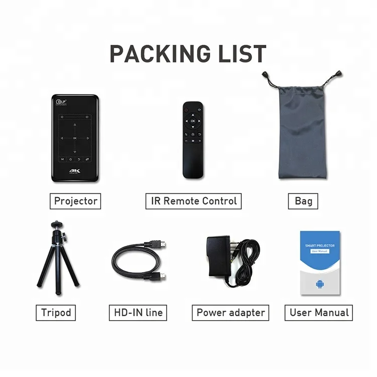 Rechargeable Beam Projector Portable 4K mini Proyector