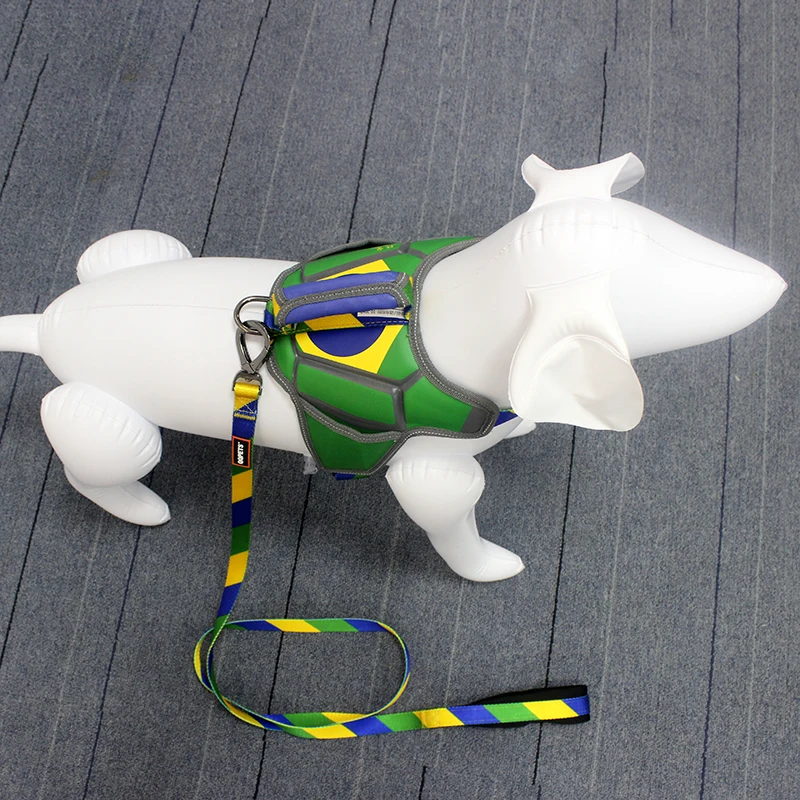 Flag of Brazil reflective pet dog harness wholesale