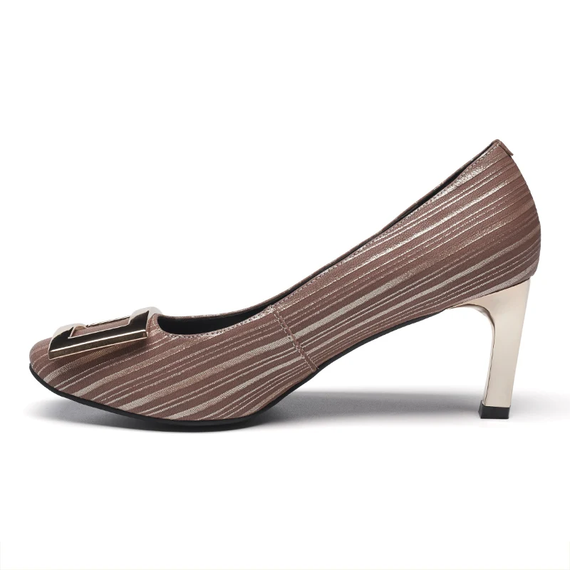 G043 handmade square toe shallow pump shoes plus size women shoes