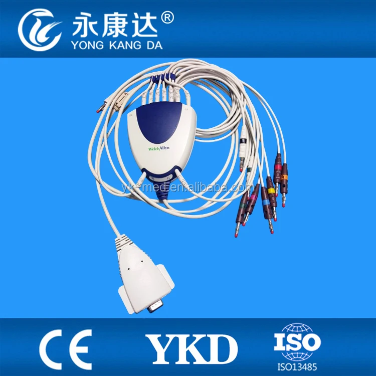 Compatible with Wel Ch Allyn 400293 ECG Patient Ecg Cable AHA EKG Cable for CP100/CP200 Ce Welch Allyn Offer Optical Sensor TPU