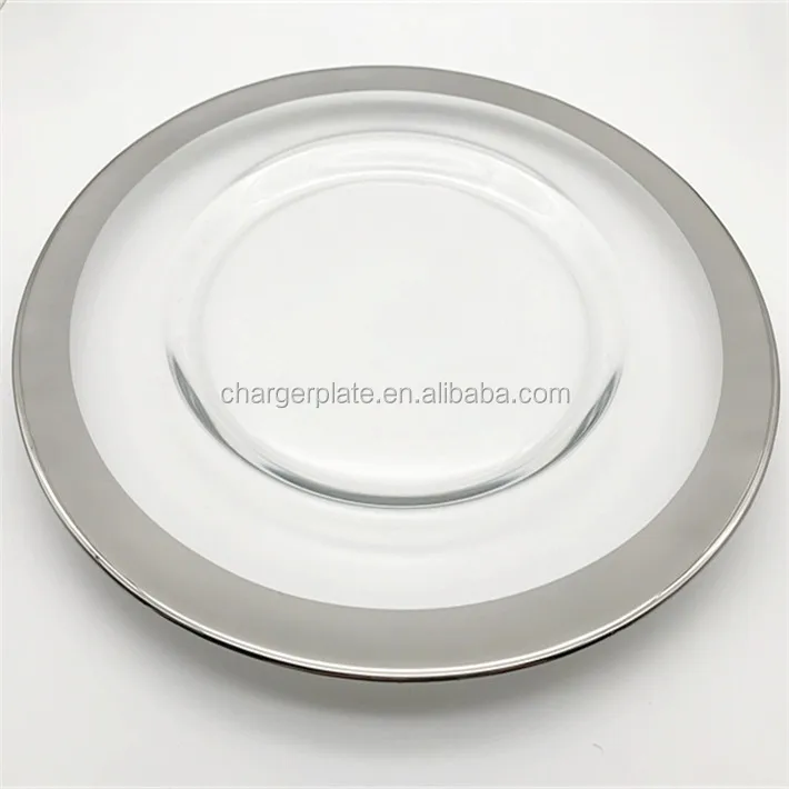 Cheap Wedding Table Decoration Gold/silver Rimmed Charger Plates