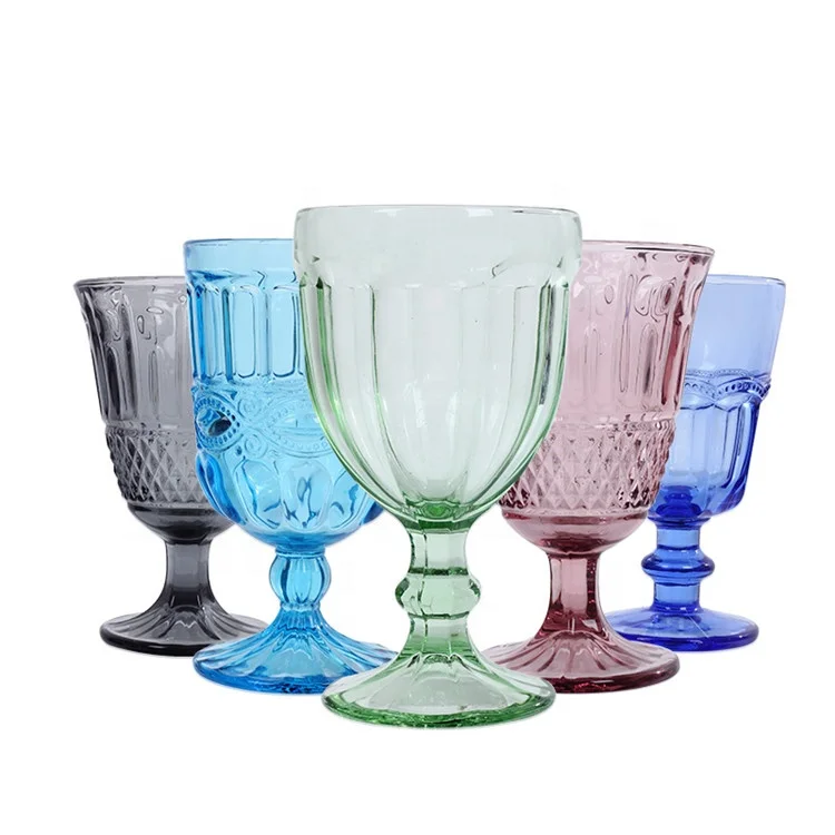 Stocked Colored Machine Pressed Tasting Goblet Wine Glass