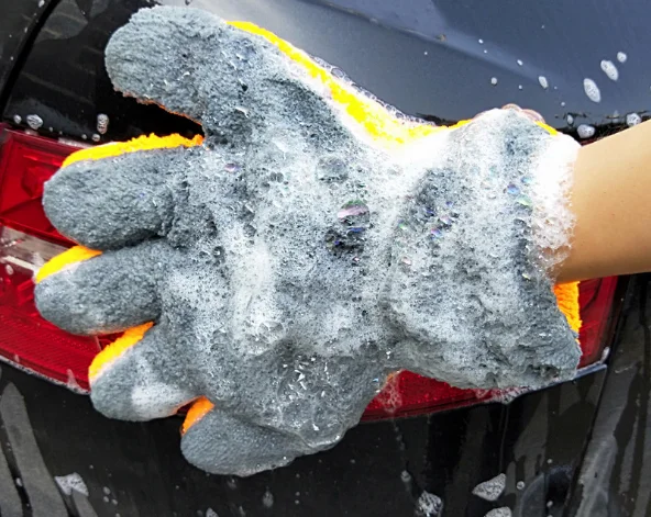 
Multi-functional double-sided coral fleece glove for car washing 