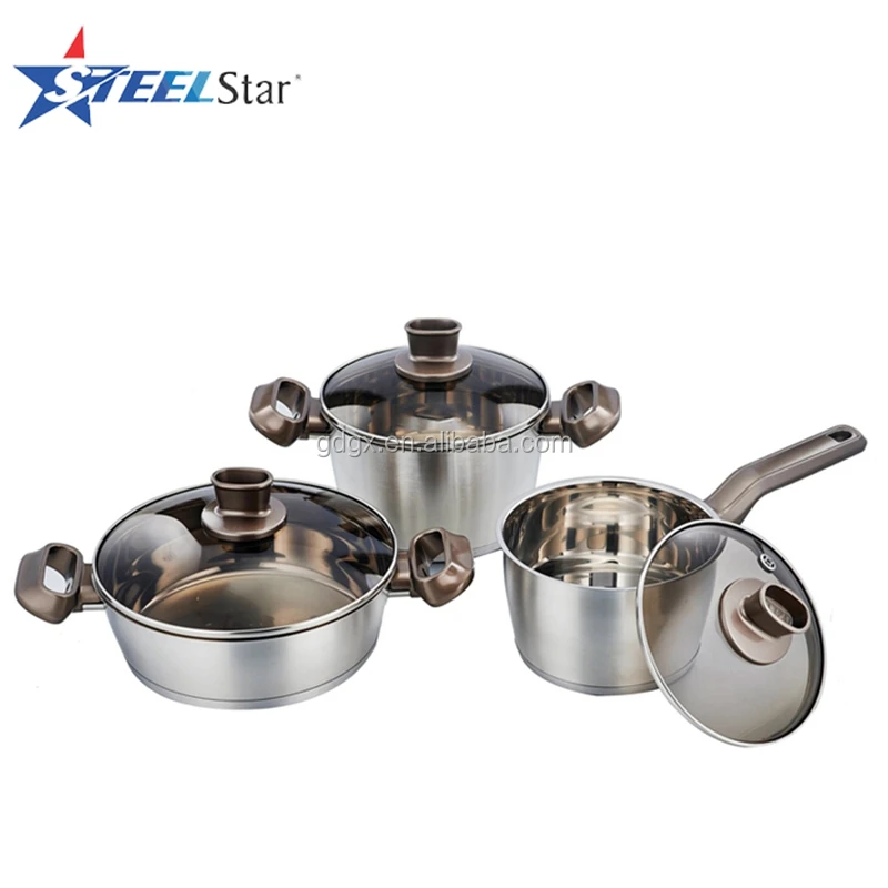 
6PCS stainless steel cookware sets Gift package cookware sets product with bakelite handle 