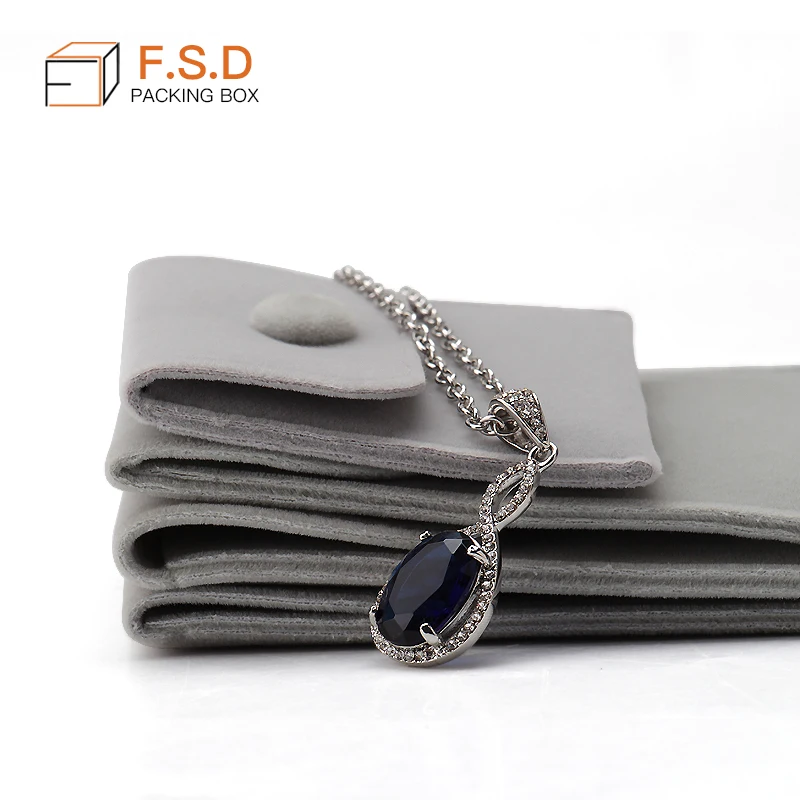 wholesale cheap price  red black velvet envelop pouch for necklace ring jewelry pouch bag