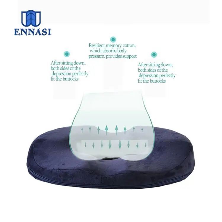 High Quality Memory Foam Donut Seat Cushion for Hemorrhoids CE 100% Polyester Adults Moulding Round Customized Color CN;JIA