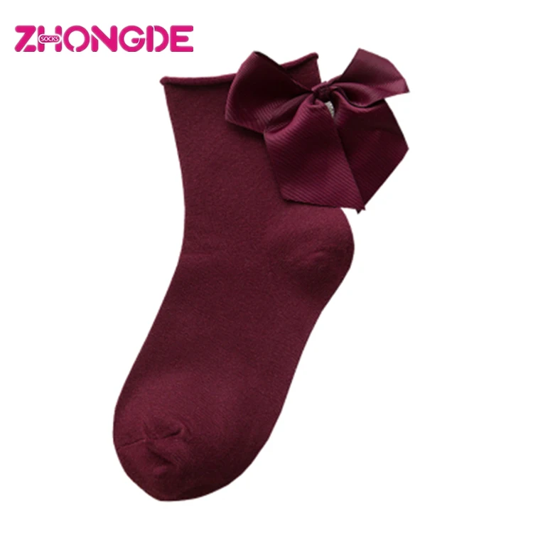 Korea cute bow socks Korean College wind wild thin heap socks